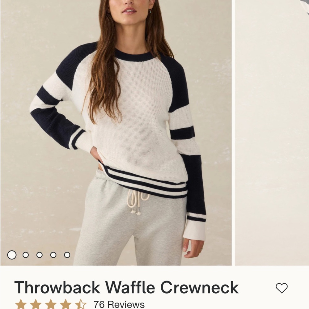 Faherty Throwback Waffle Crew neck size M